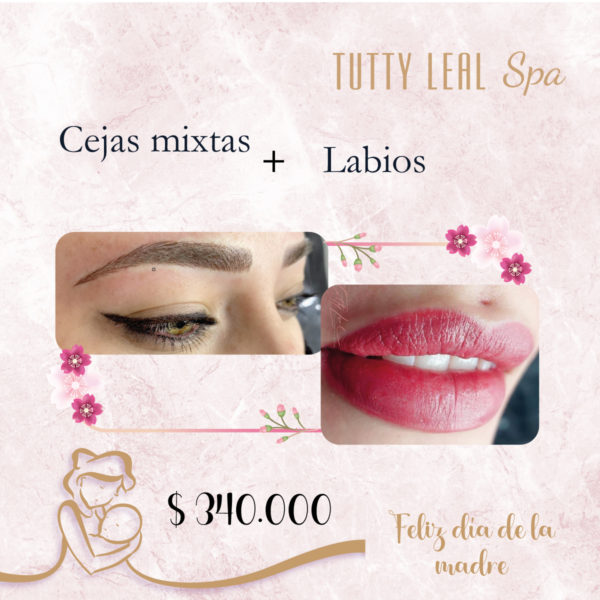 Cejas mixtas y labios